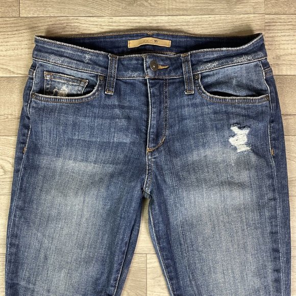 Joe's Jeans Ripped Icon Blondie Step Hem Skinny Jeans Medium Wash sz 28 - Picture 3 of 9
